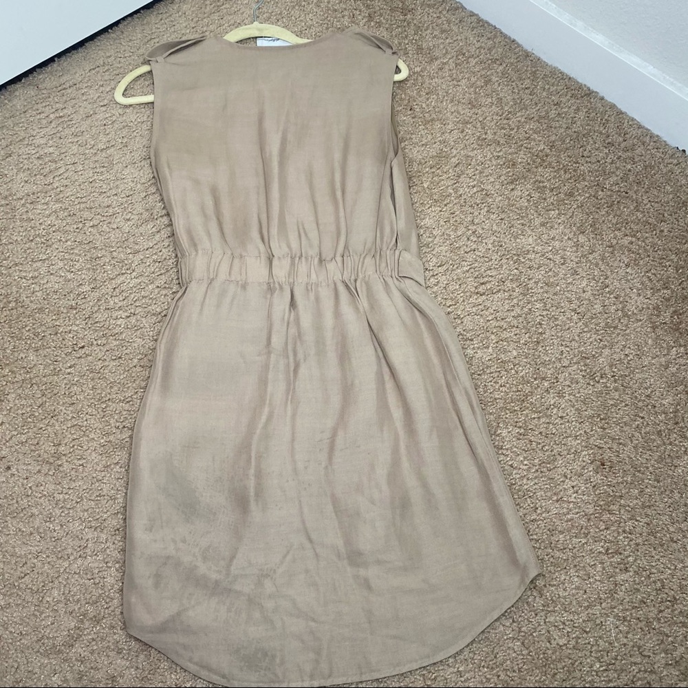 3.1 Phillip Lim Tan Sleeveless Linen Belted Twill Shirt Dress - Size 2 - Picture 10 of 11